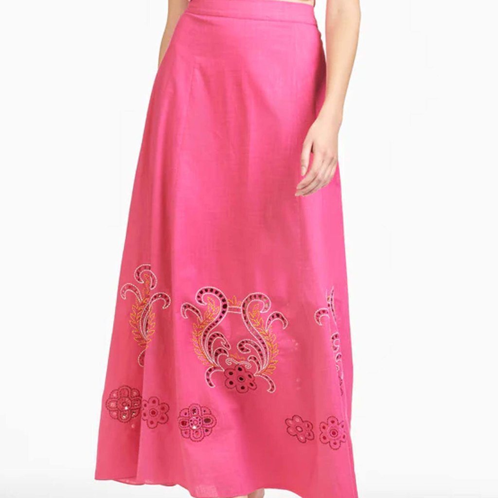 Sachin & Babi Fuchsia Colleen Embroidered Skirt
